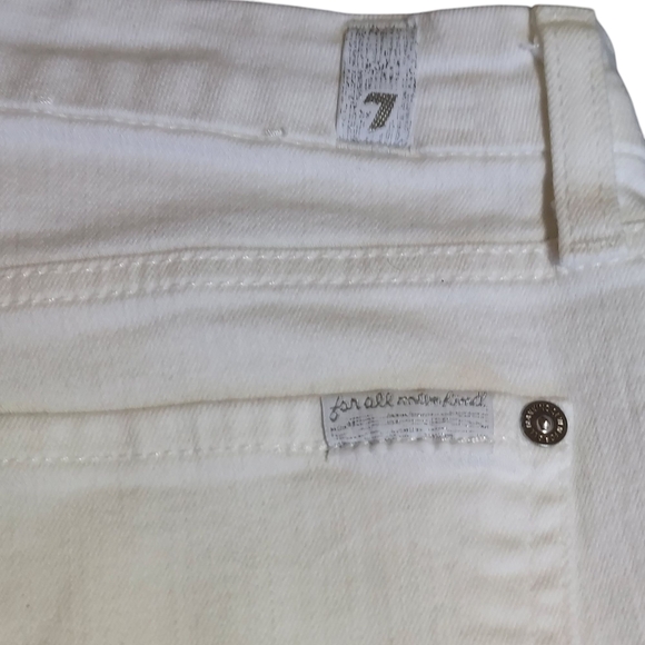 7 For All Mankind White Ankle Cropped Jeans - Picture 4 of 11